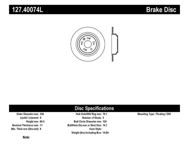 StopTech Slotted & Drilled Sport Brake Rotor