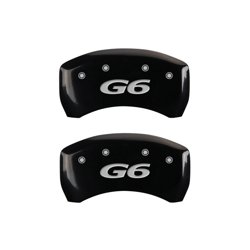 MGP 4 Caliper Covers Engraved Front Pontiac Engraved Rear G6 Black finish silver ch