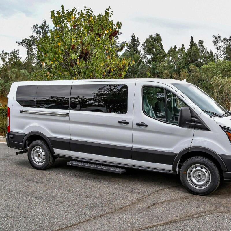 Westin Ford Transit Van 150/250/350 (Single 54in Pass Door) Grate Steps Running Boards - Tex. Blk