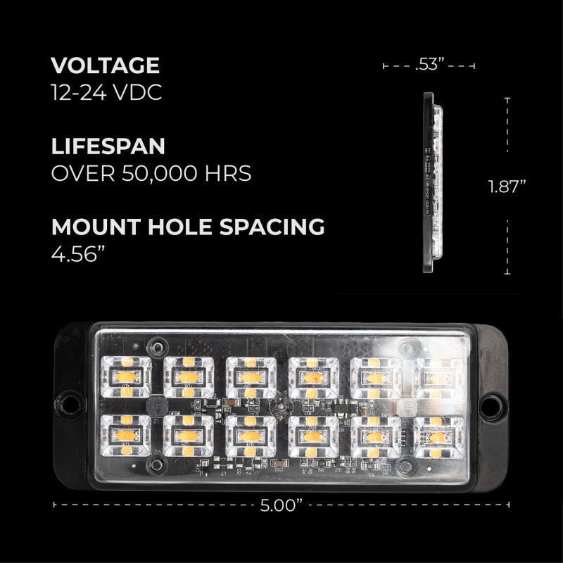 Putco Stinger PRO 12 5in LED Lighthead - (Amber)