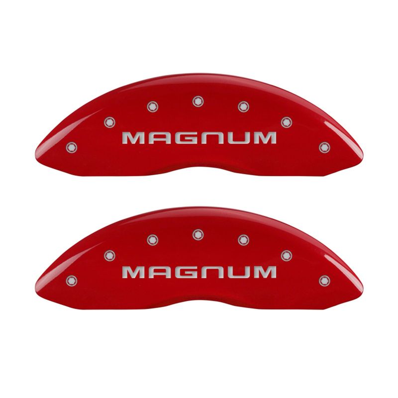 MGP 4 Caliper Covers Engraved Front & Rear Magnum Red finish silver ch