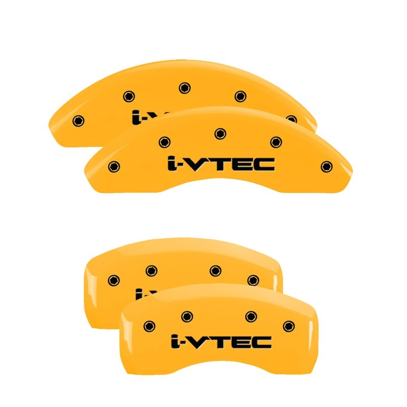 MGP 4 Caliper Covers Engraved Front & Rear Honda Yellow Finish Black Char 1999 Honda Accord