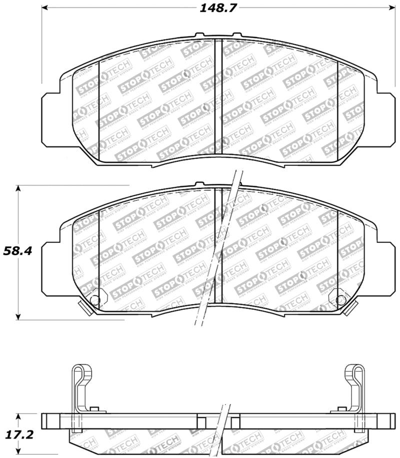 StopTech Performance 03-07 Honda Accord V6 A/T Front Brake Pads