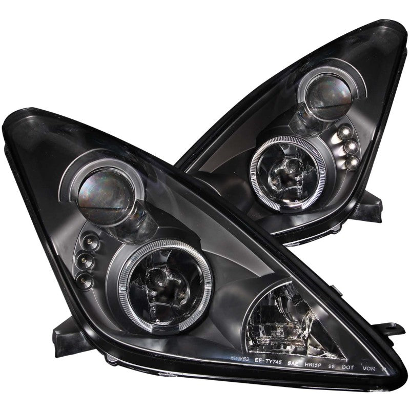 ANZO 2000-2005 Toyota Celica Projector Headlights w/ Halo Black