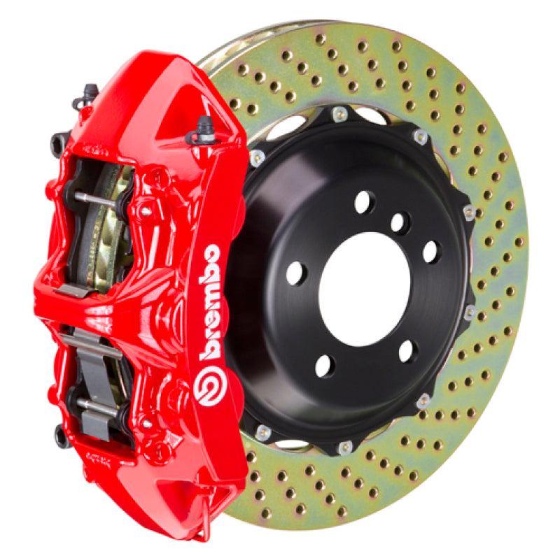 Brembo 05-13 Corvette Front GT BBK 6 Piston Cast 380x32 2pc Rotor Drilled-Red