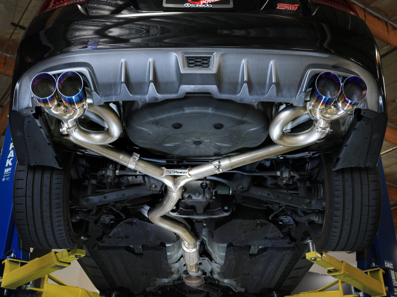 aFe Subaru WRX/STi 15-21 H4-2.0/2.5L Takeda 3in to 2-1/2in Stnlss Cat-Back Exhst w/ Blue Flame Tip