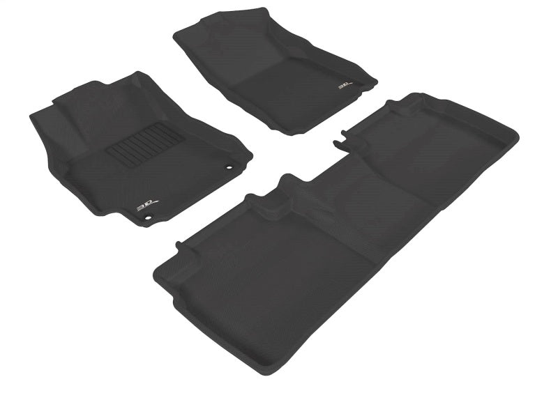 3D MAXpider 2012-2014 Toyota Camry/Camry Hybrid Kagu 1st & 2nd Row Floormats - Black