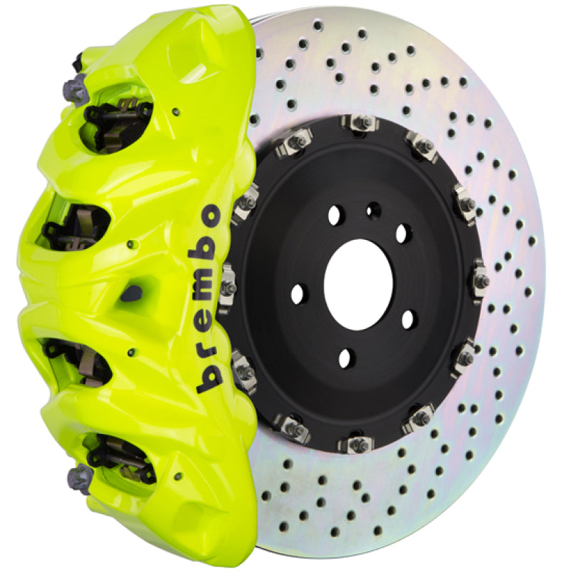 Brembo 12-14 ML550 Front GT BBK 8 Piston Cast 412x38 2pc Rotor Drilled-Fluo. Yellow