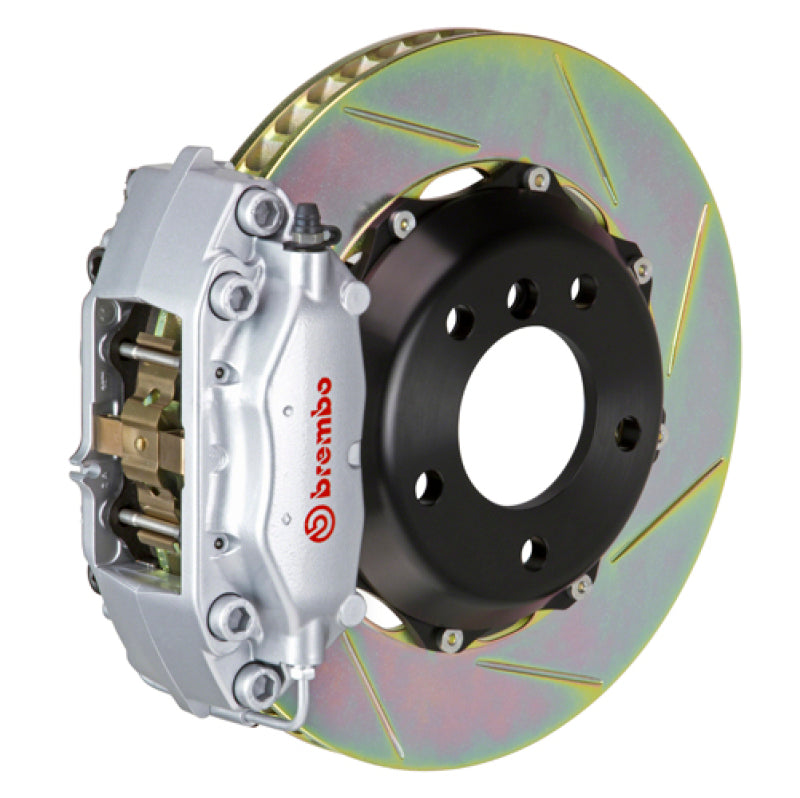 Brembo 99-07 Evo VI/VII/VIII/IXRear GT BBK 4 Piston Cast 2pc 328x28 2pc Rotor Slotted Type1-Silver