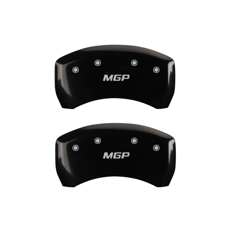 MGP 4 Caliper Covers Engraved Front & Rear MGP Black Finish Silver Char 2016 Buick Regal