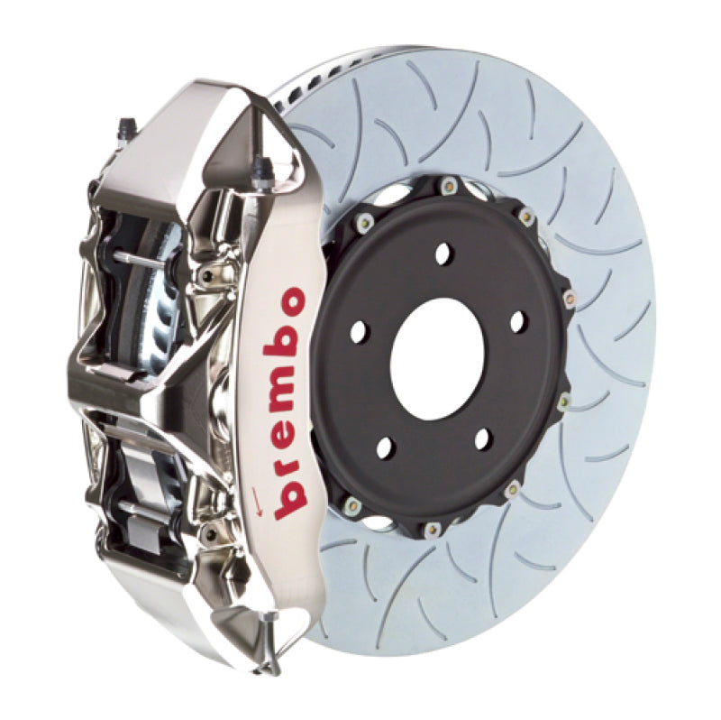 Brembo 15-19 Corvette Z06 Excl CC Brakes Fr GTR BBK 6Pis Billet 380x34 2pc Rtr Slot Type3-Nickel