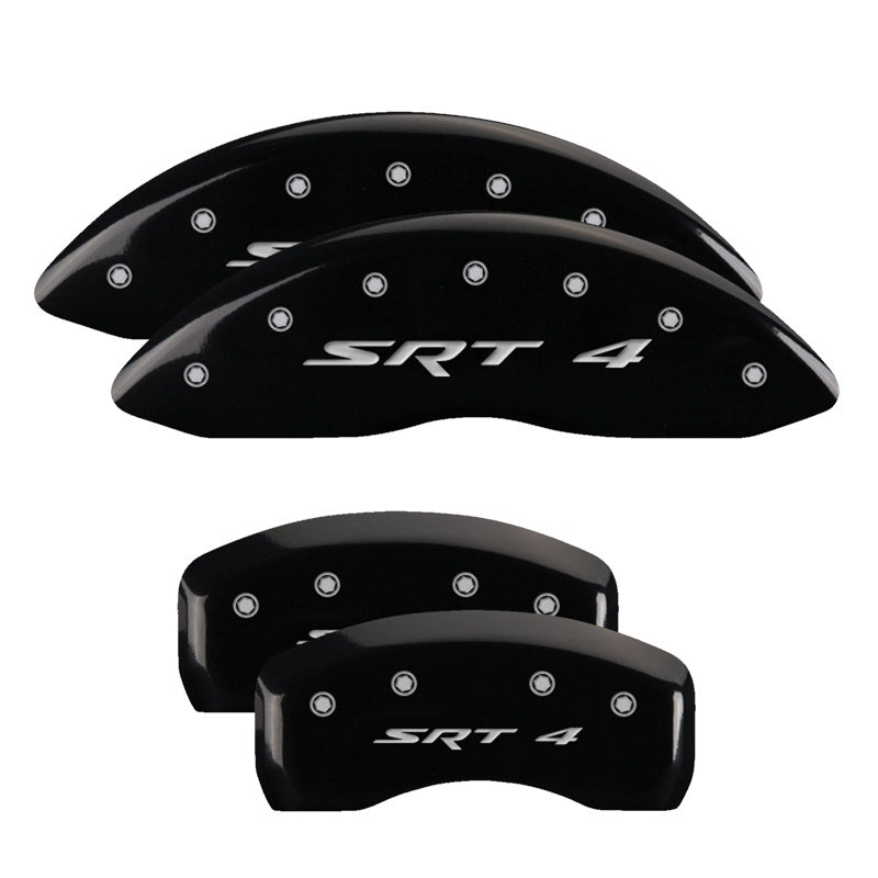 MGP 4 Caliper Covers Engraved Front & Rear C6/Corvette Black finish silver ch