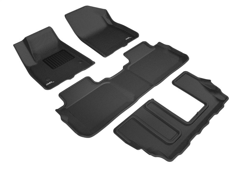 3D MAXpider 2017-2020 GMC Acadia Kagu 1st & 2nd & 3rd Row Floormats - Black