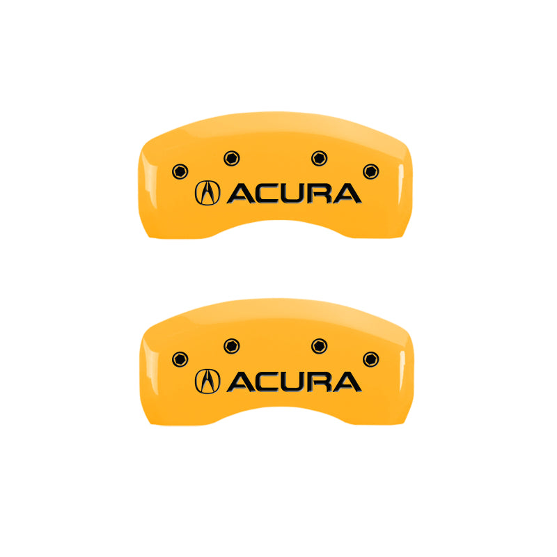 MGP 4 Caliper Covers Engraved Front & Rear Acura Yellow Finish Black Char 1999 Acura RL