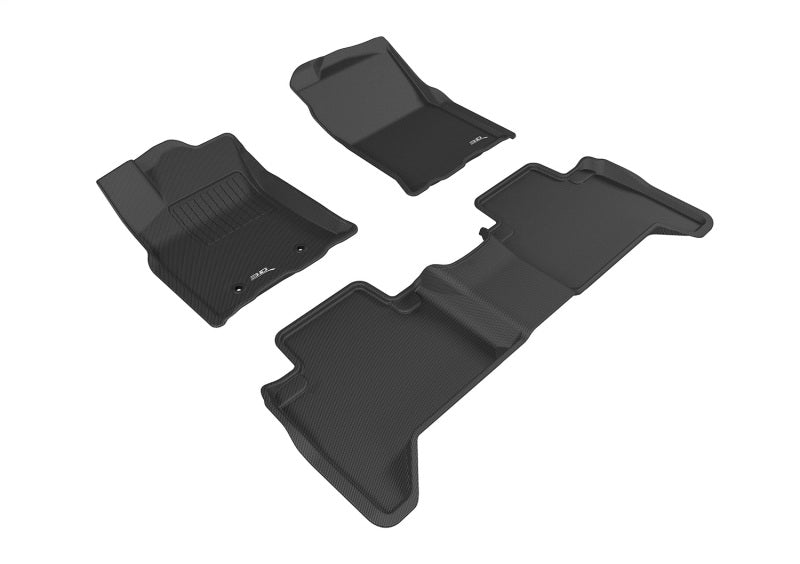3D MAXpider 2016-2017 Toyota Tacoma Double Cab Kagu 1st & 2nd Row Floormats - Black