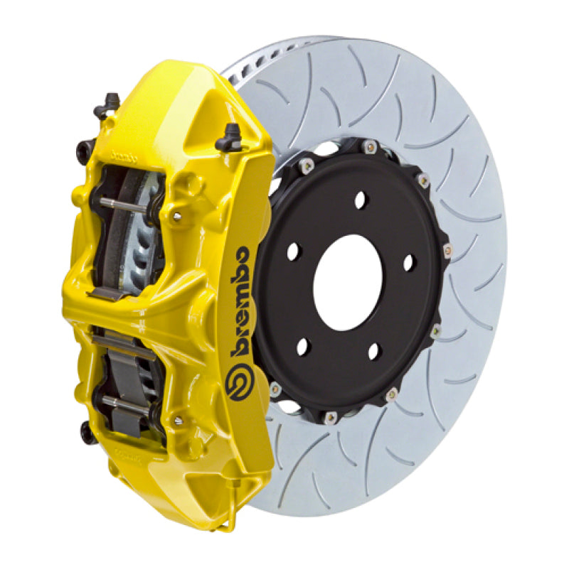 Brembo 02-21 WRX Front GT BBK 6 Piston Cast 350x34 2pc Rotor Slotted Type3- Yellow