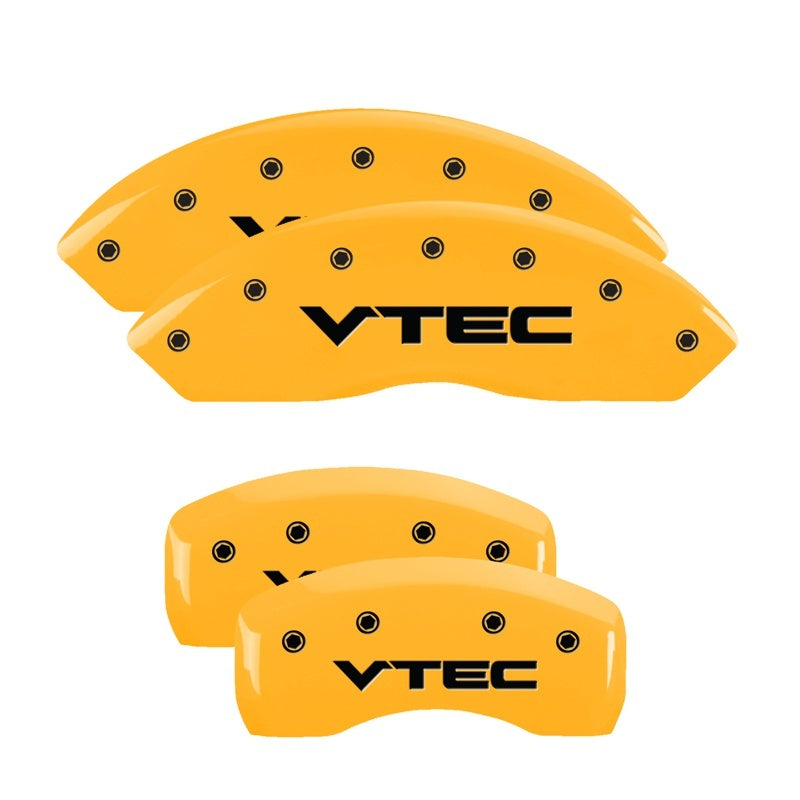 MGP 4 Caliper Covers Engraved Front & Rear Honda Yellow Finish Black Char 2006 Honda Accord