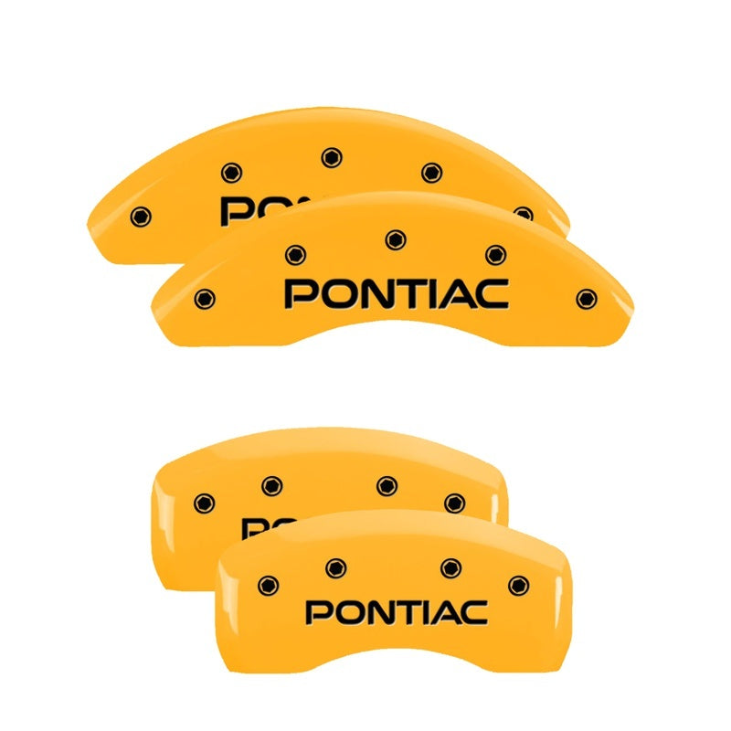 MGP 4 Caliper Covers Engraved Front & Rear Pontiac Yellow Finish Black Char 2002 Pontiac Grand Prix