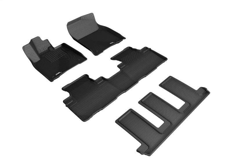 3D MAXpider 2018-2020 Lexus RXL Kagu 1st & 2nd & 3rd Row Floormats - Black
