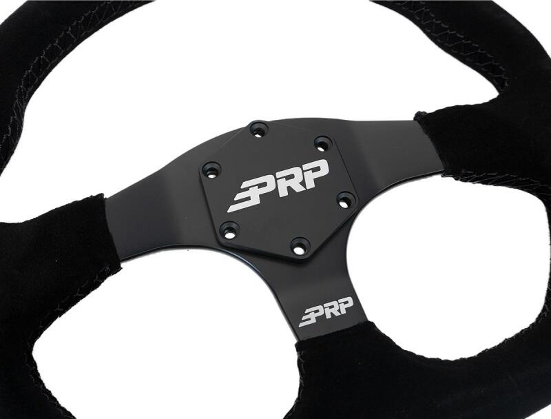 PRP Suede D-Shape Steering Wheel - Blue