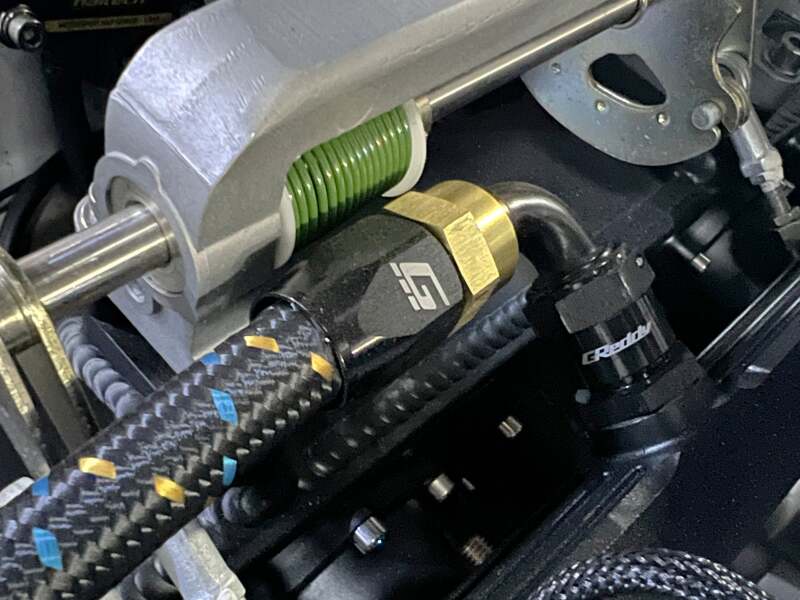 GReddy AN10 120 DEGREE HOSE END SWIVEL BLACK/GOLD ANODIZED