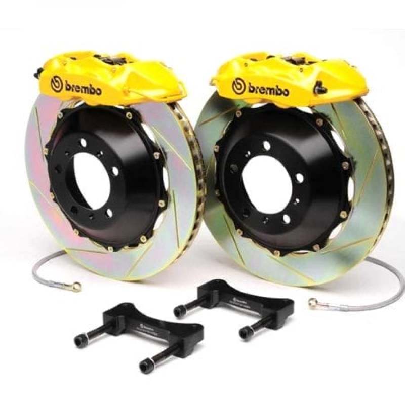 Brembo 05-06 GT Front GT BBK 6 Piston Cast 390x35 2pc Rotor Slotted Type-5- Fluo. Yellow