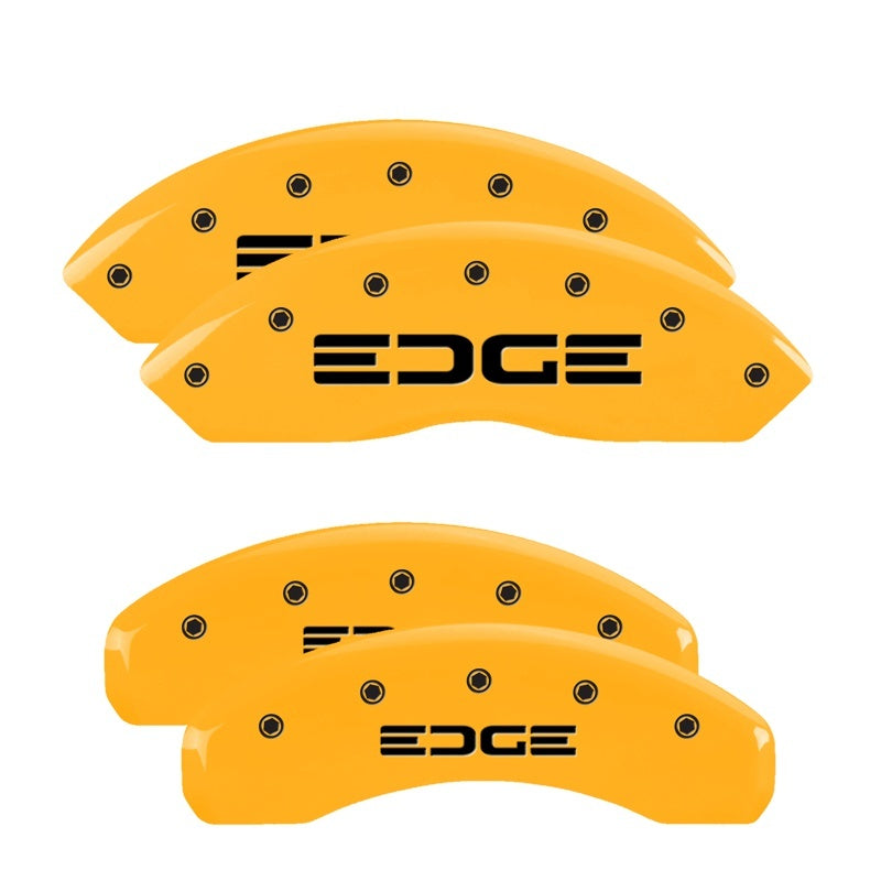 MGP 4 Caliper Covers Engraved Front & Rear Edge Yellow finish black ch