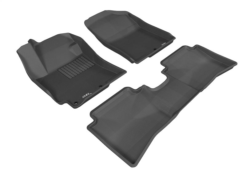 3D MAXpider 2012-2017 Hyundai Accent Kagu 1st & 2nd Row Floormats - Black
