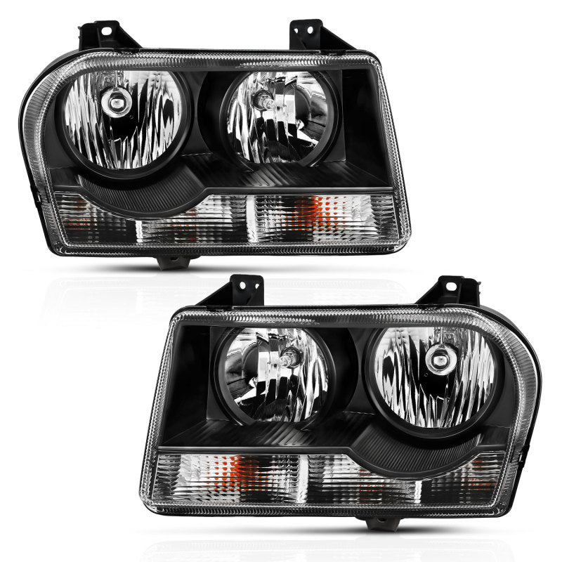 ANZO 2005-2010 Chrysler 300 Crystal Headlight Black