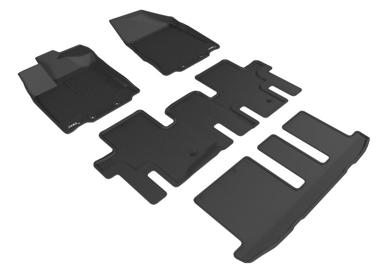 3D MAXpider 2013-2019 Nissan Pathfinder Kagu 1st & 2nd & 3rd Row Floormats - Black