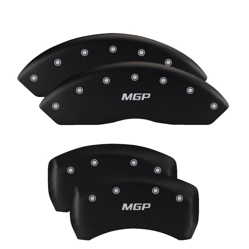 MGP 4 Caliper Covers Engraved Front Shelby Engraved Rear Tiffany Snake Black finish silver ch