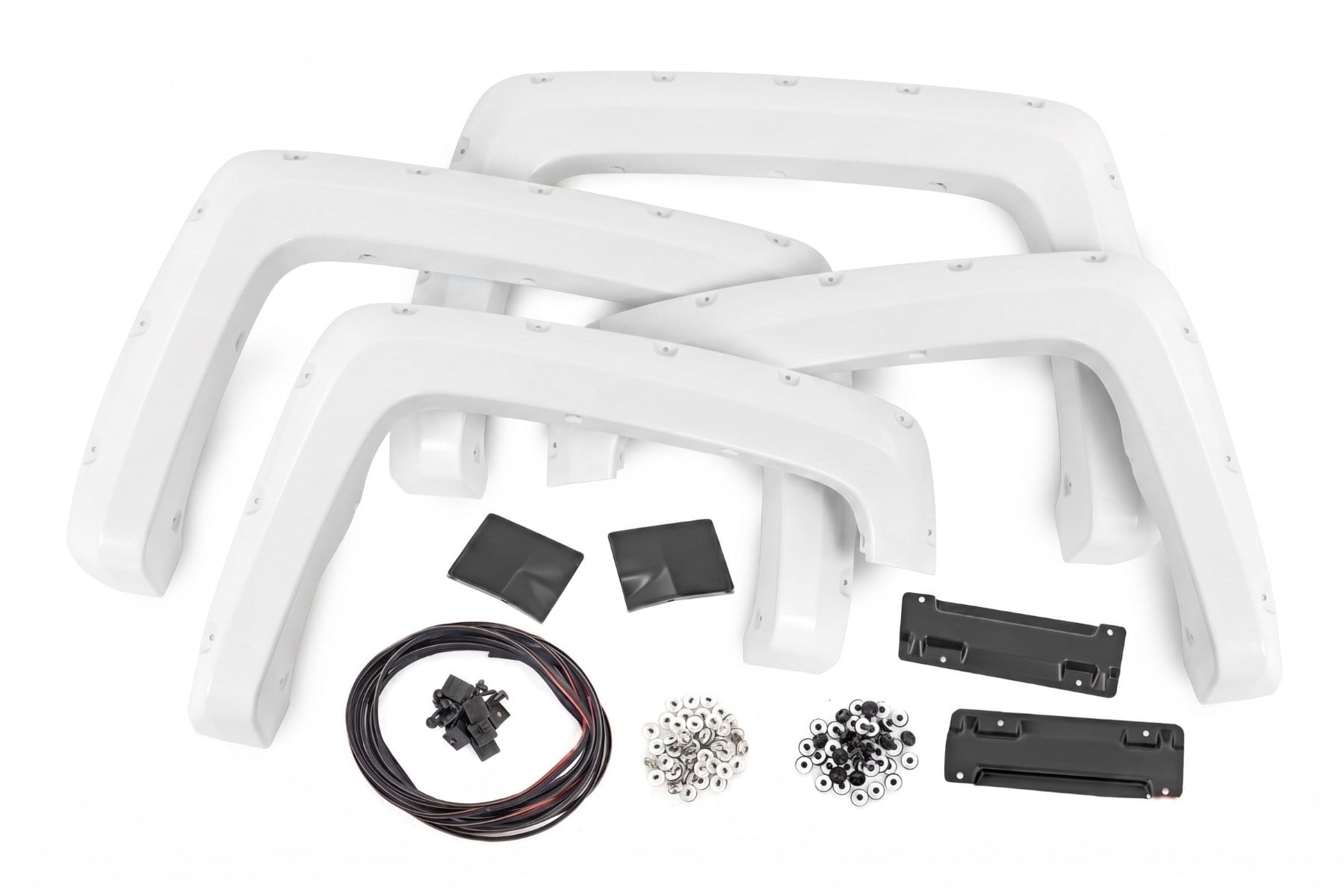 Pocket Fender Flares | 6'7" & 8' Bed | GAZ Summit White | Chevy Silverado 1500 (14-18)/2500HD (15-19)