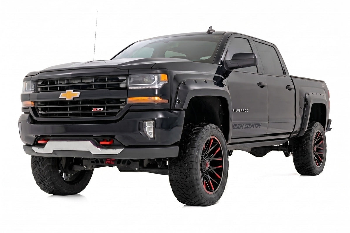 Pocket Fender Flares | 5'9" Bed | GB8 Mosaic Black | Chevy Silverado 1500 (14-18 & Classic)