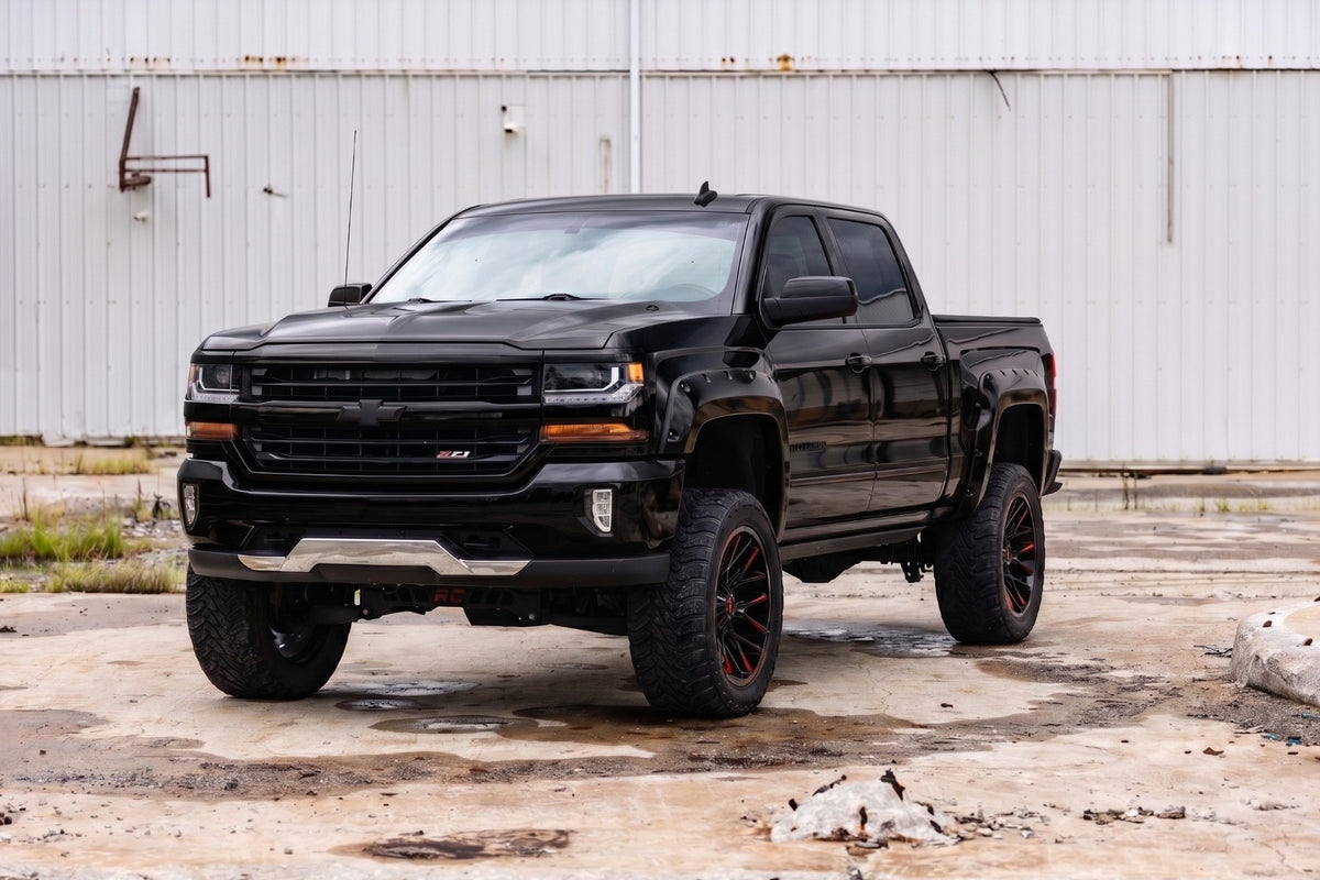 Pocket Fender Flares | 6'7" & 8' Bed | GB8 Mosaic Black | Chevy Silverado 1500 (14-18)/2500HD