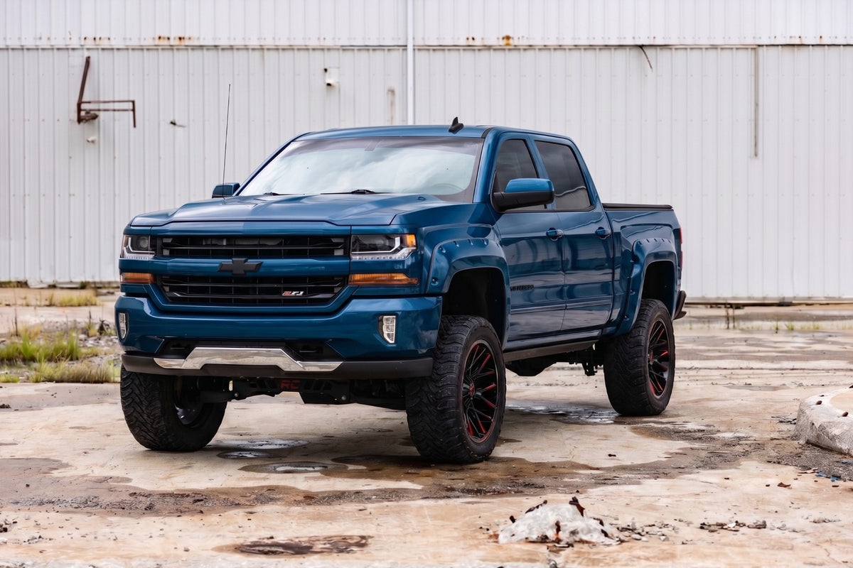 Pocket Fender Flares | 6'7" & 8' Bed | G1K Deep Ocean Blue | Chevy Silverado 1500 (14-18)/2500HD