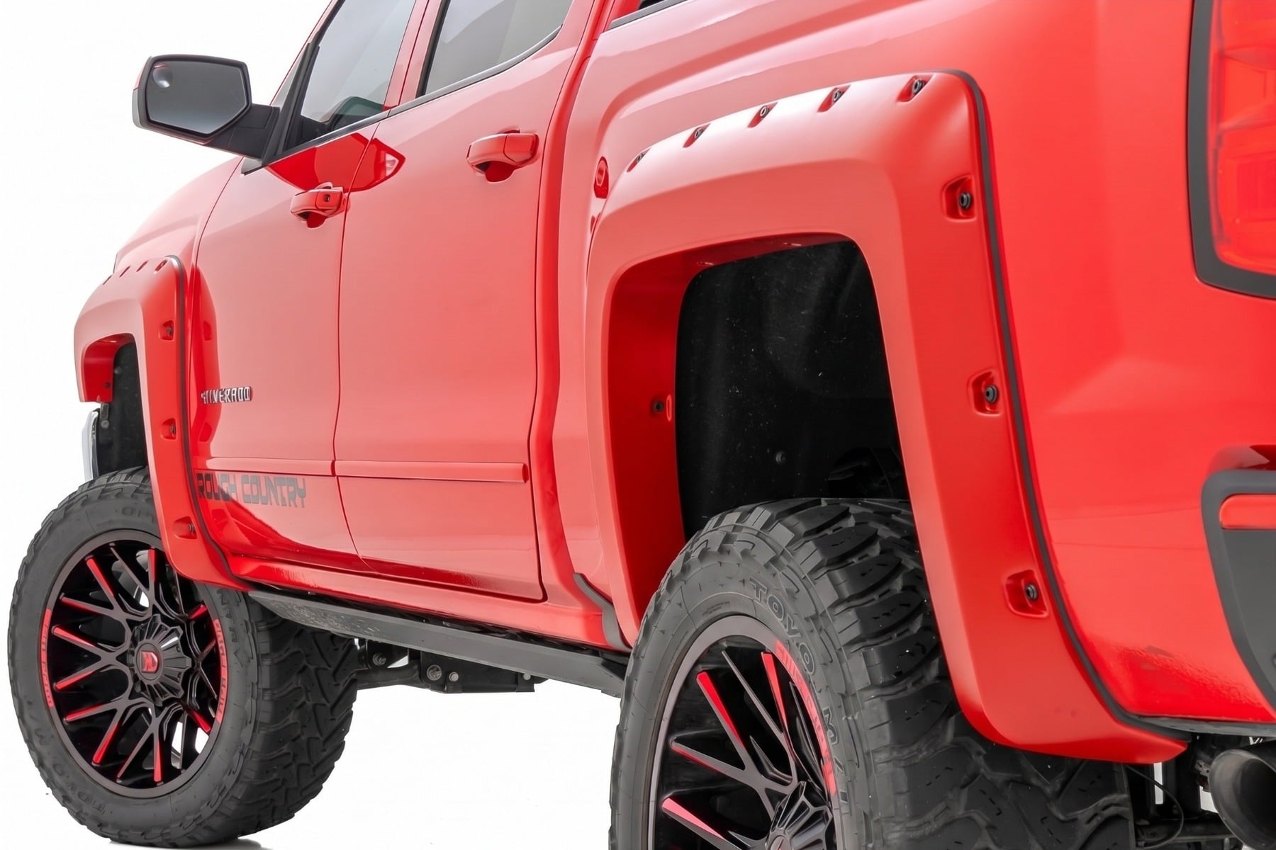 Pocket Fender Flares | 6'7" & 8' Bed | G7C Red Hot | Chevy Silverado 1500 (14-18)/2500HD