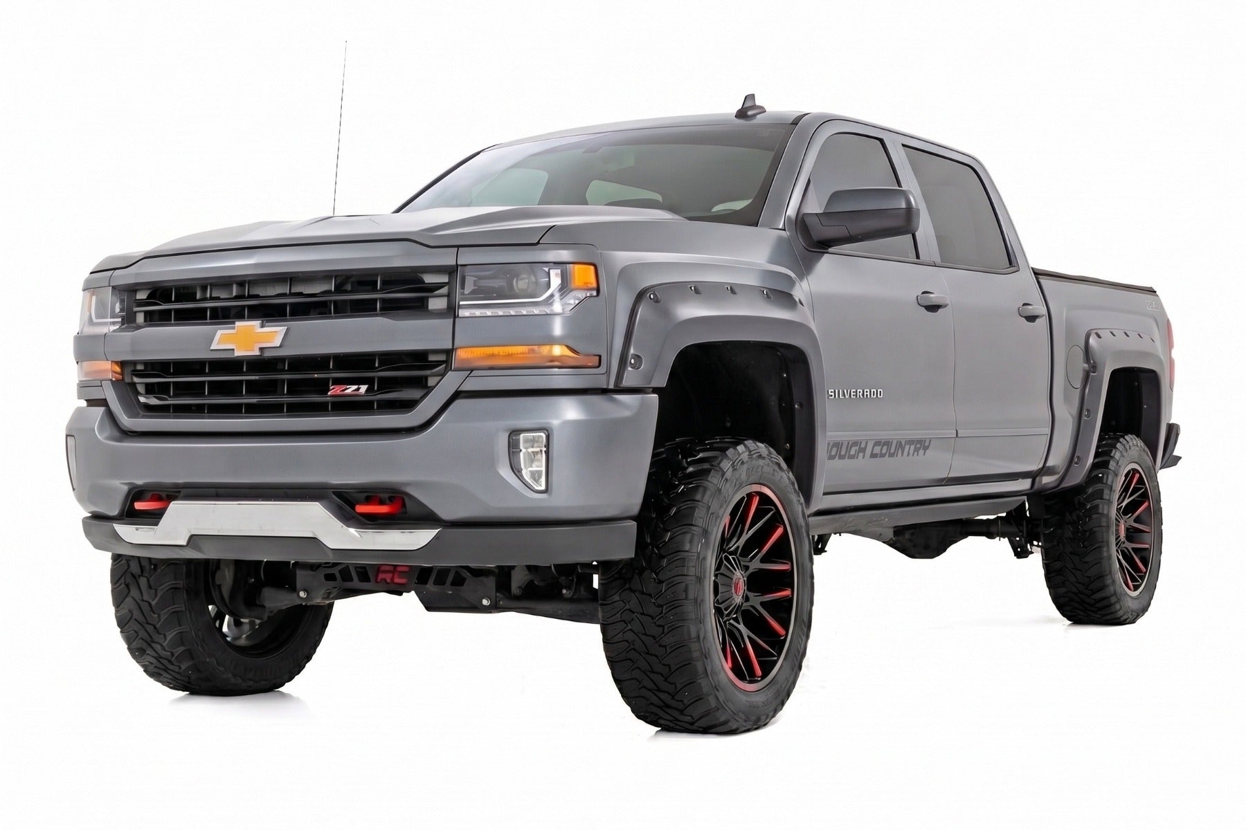 Pocket Fender Flares | 6'7" & 8' Bed | G9K Satin Steel | Chevy Silverado 1500 (14-18)/2500HD