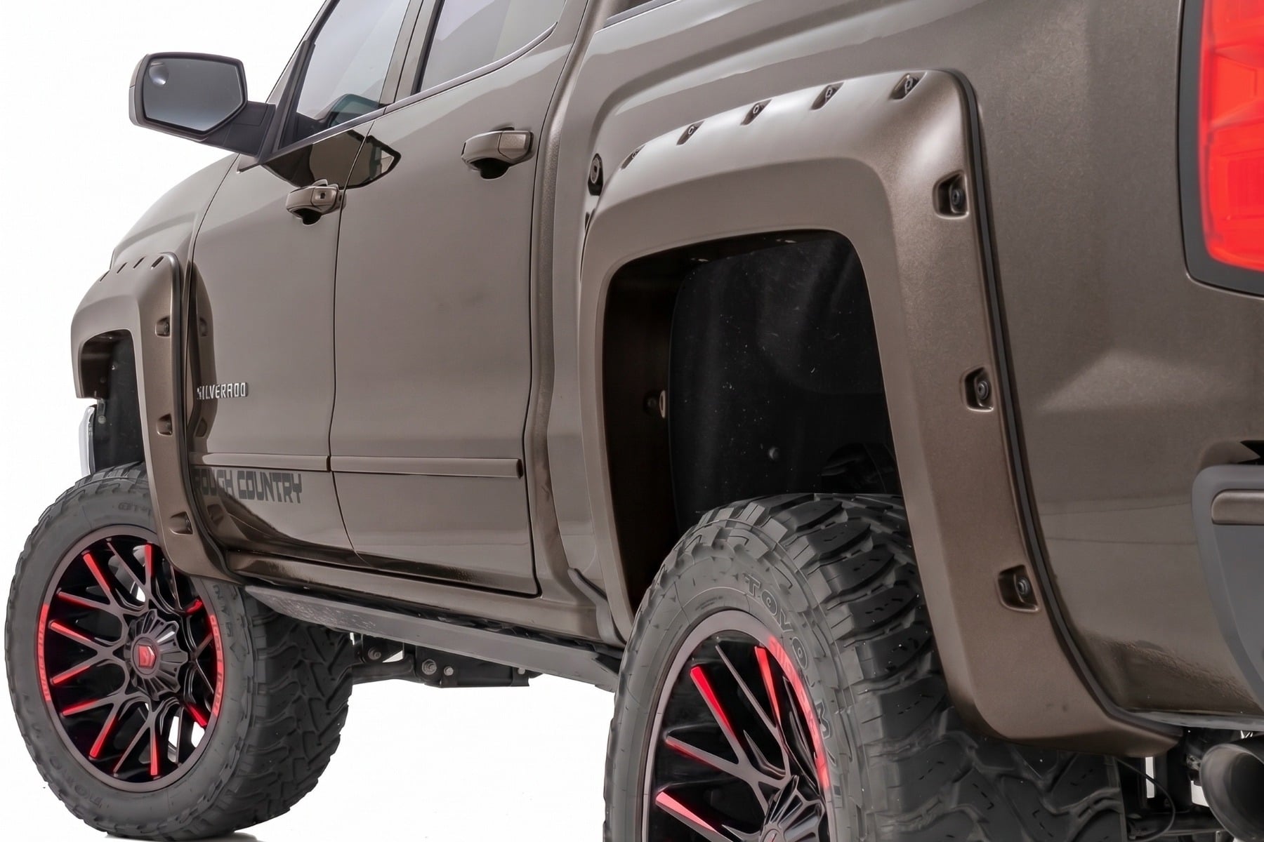 Pocket Fender Flares | 6'7" & 8' Bed | GXG Tungsten | Chevy Silverado 1500 (14-18)/2500HD