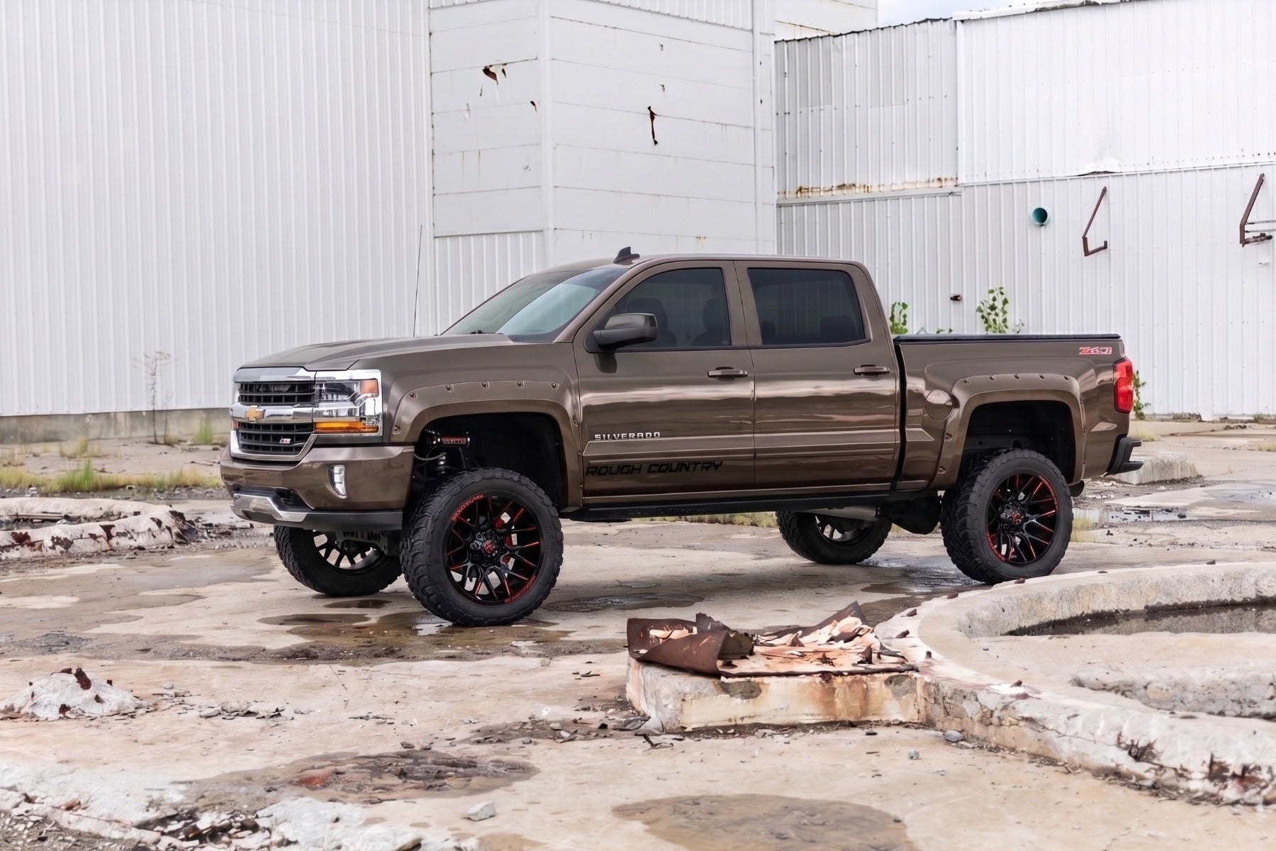 Pocket Fender Flares | 6'7" & 8' Bed | GXG Tungsten | Chevy Silverado 1500 (14-18)/2500HD
