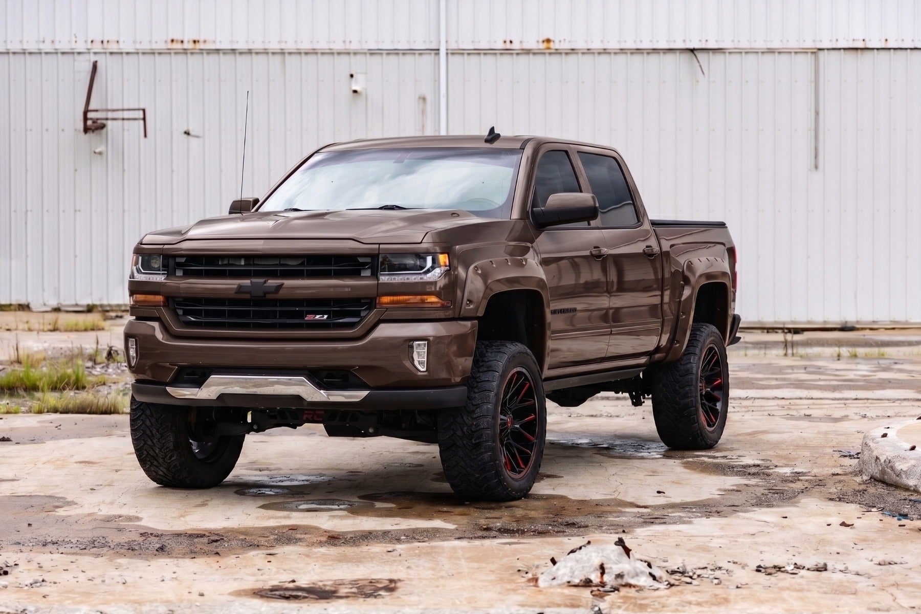 Pocket Fender Flares | 6'7" & 8' Bed | GXG Tungsten | Chevy Silverado 1500 (14-18)/2500HD