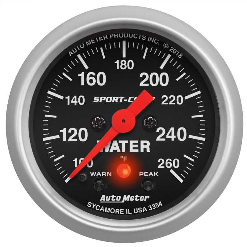 Autometer 2-1/16in 260 Deg Water Temp Gauge Digital Stepper Motor w/Peak & Warn - Sport-Comp