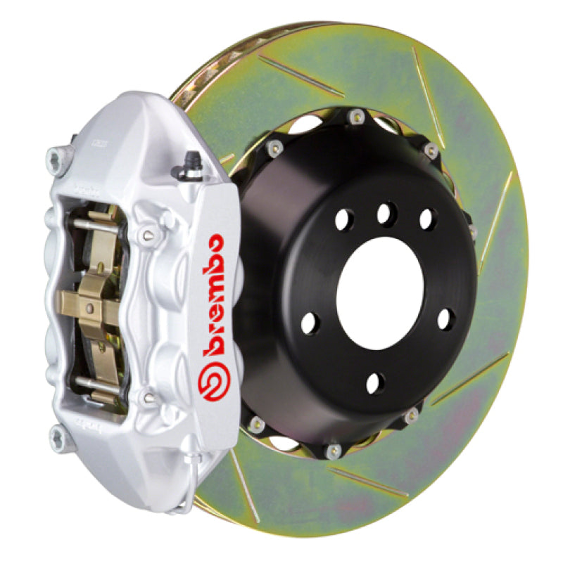 Brembo 12-17 M5 (F10) Rear GT BBK 4 Piston Cast 380x28 2pc Rotor Slotted Type-1-Silver