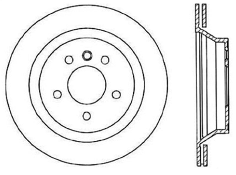 StopTech 98-02 BMW Z3 Drilled Right Rear Rotor