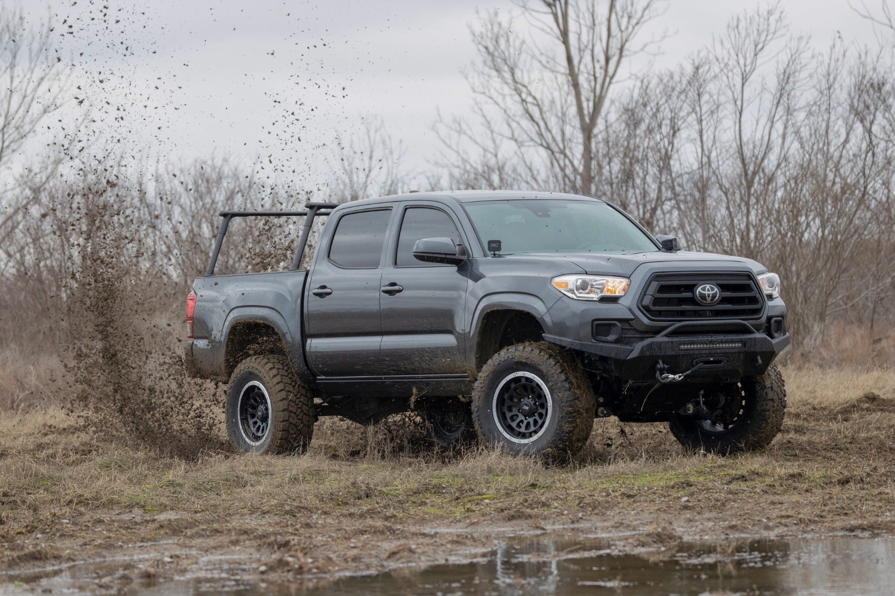 Rough Country PSR652110 Lighted Power Running Boards for 2005-2023 Tacoma Double Cab (No Drill)