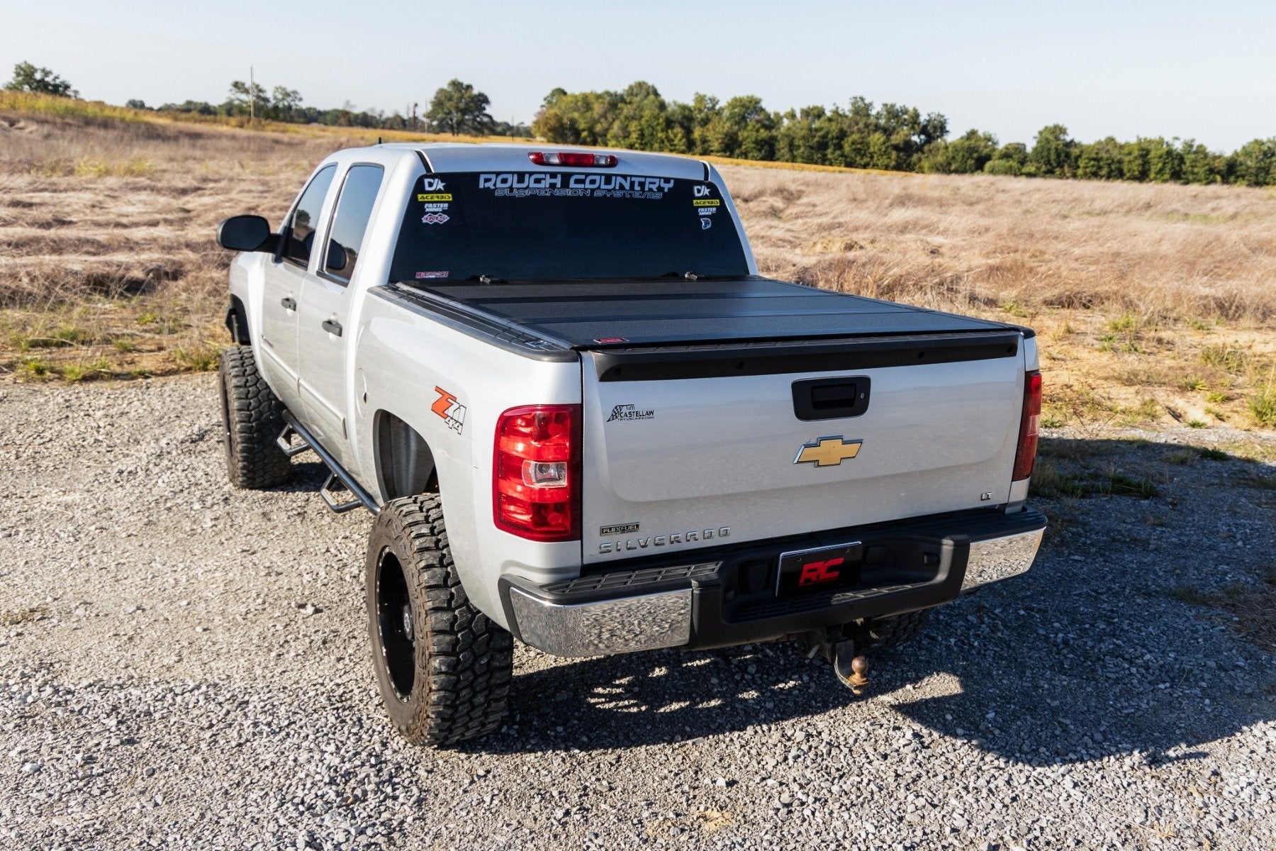 Rough Country Hard Tri-Fold Flip up Tonneau Cover for 2007-2013 GM Silverado Sierra 1500
