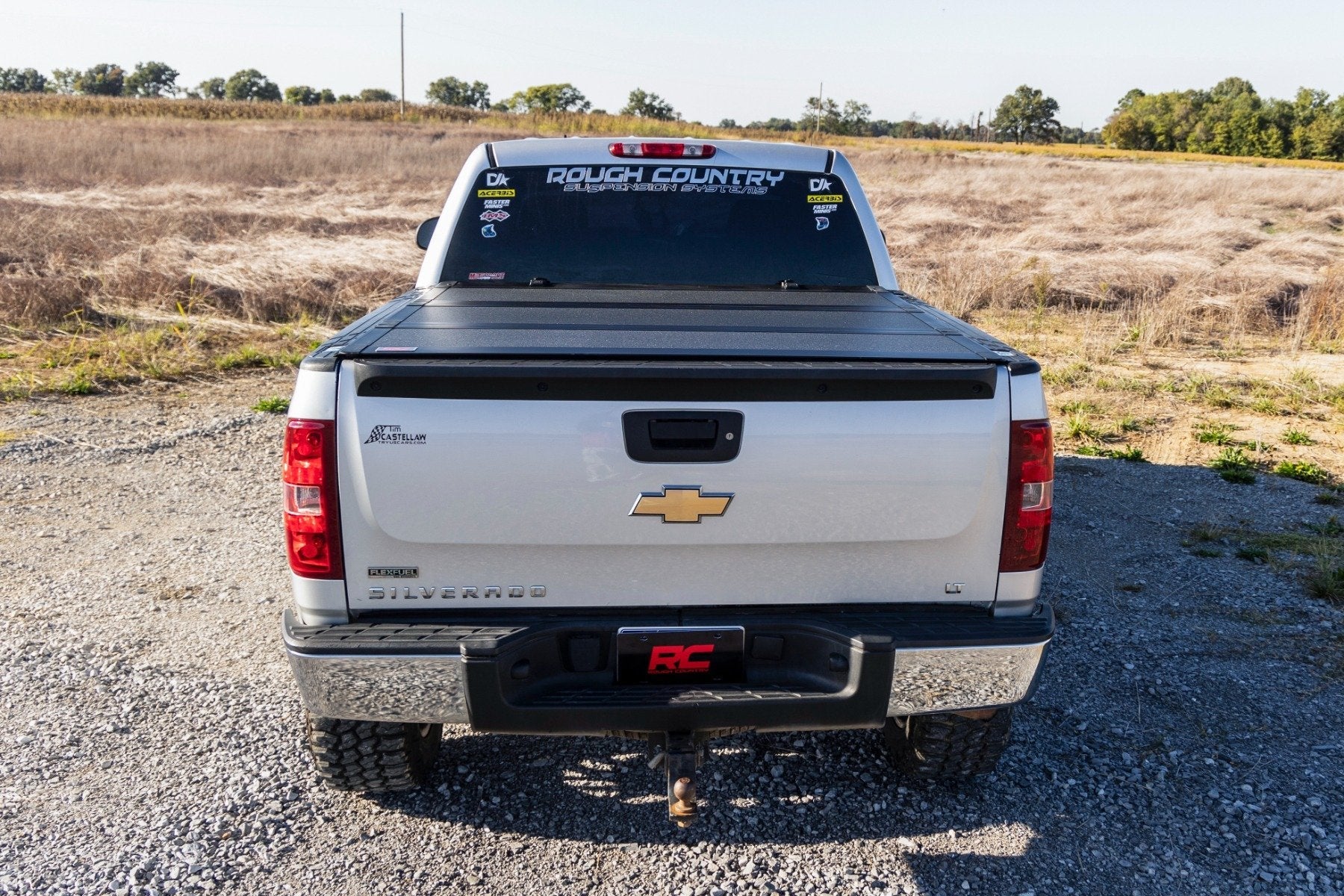 Rough Country Hard Tri-Fold Flip up Tonneau Cover for 2007-2013 GM Silverado Sierra 1500