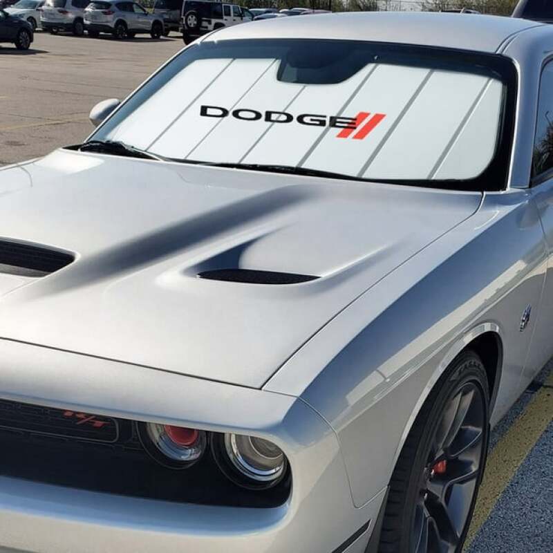 Covercraft 15-23 Dodge Challenger w/wo MCO UVS100 Premier Series Custom Sunscreen with Dodge logo