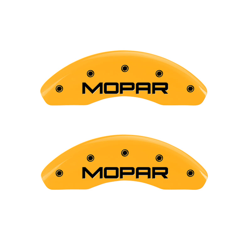 MGP 4 Caliper Covers Engraved Front & Rear Mopar Yellow Finish Black Char 2005 Chrysler Sebring