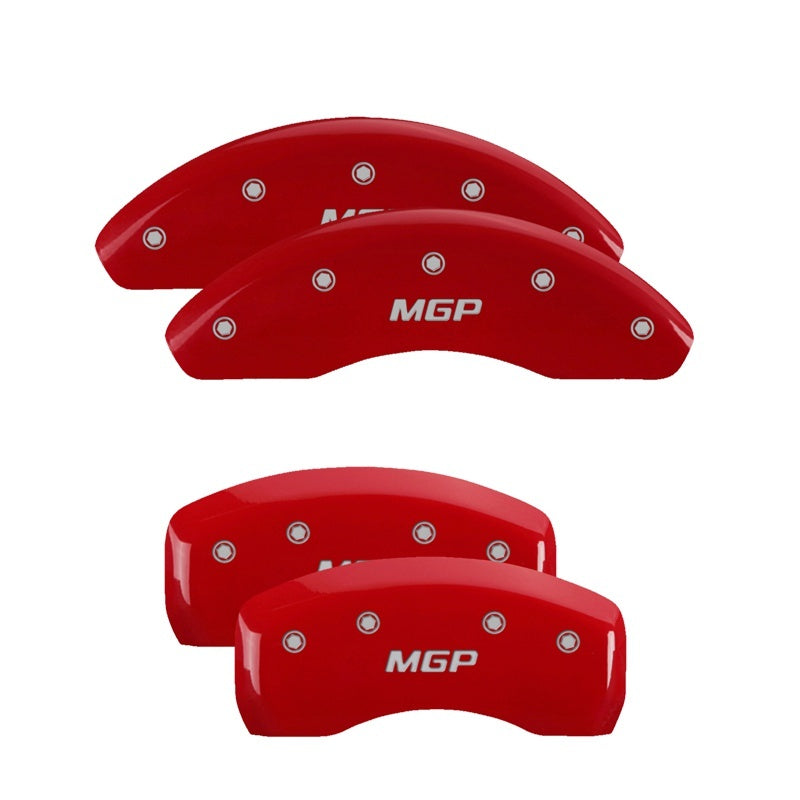 MGP 4 Caliper Covers Engraved Front & Rear Honda Red Finish Silver Char 2007 Honda Civic