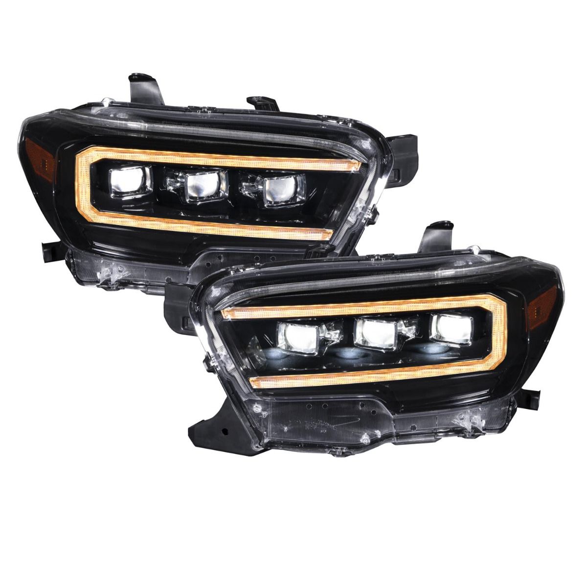 Form Lighting 2016-2023 Toyota Tacoma Sequential LED Projector Headlights with Amber DRL (pair)